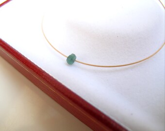 gold filled emerald bead bracelet natural gemstone genuine