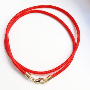 kabbalah red string bracelet 14 k solid gold original for luck protection