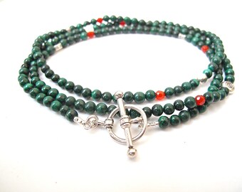 Collar de plata con cuentas de piedras preciosas de Eilat verde del rey Salomón, gema natural, ágata de la suerte de mal de ojo