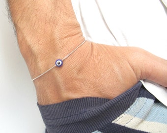925 sterling silver blue evil eye bead bracelet kabbalah symbol for good luck and protection amulet