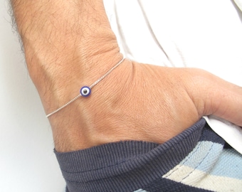 925 sterling silver blue evil eye bead bracelet kabbalah symbol for good luck and protection amulet