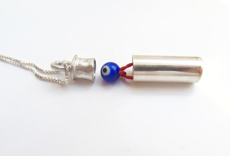 Kabbalah Red String Blue Evil Eye Silver Capsule Tube Mezuzah Etsy UK