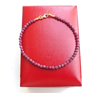 rode robijn diamant geslepen edelsteen 14k geelgouden armband, natuurlijke rauwe echte edelsteen unisix handgemaakt