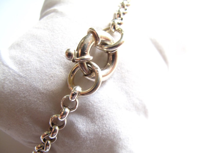 sterling silver rollo chain link bracelet life saver clasp