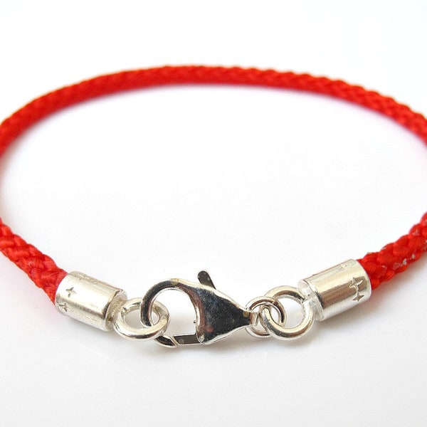 tradicional auténtica kabbalah pulsera de cuerda roja seda plata esterlina suerte