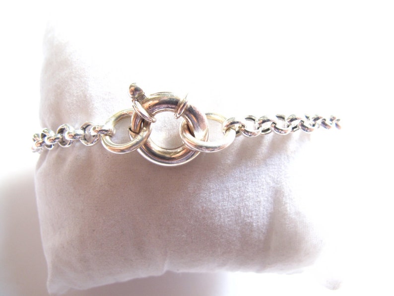 sterling silver rollo chain link bracelet life saver clasp