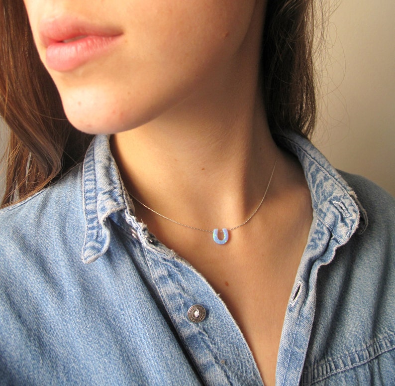 Opal Horseshoe Necklace main image 1