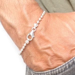 925 sterling silver 4 mm ball bracelet classic men women jewelry