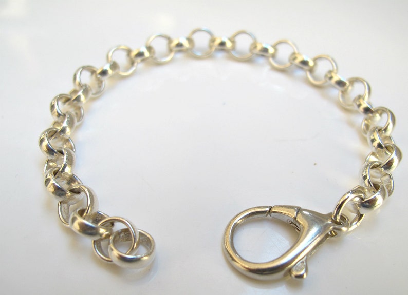 925 Sterling Silver Chunky Link Chain Bracelet Classic Round Etsy Israel