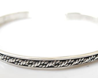 sterling silver cuff bracelet vintage style solid 925 handmade artisan jewelry