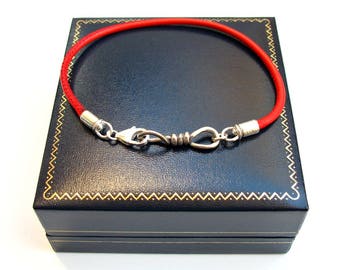 Kabbalah red leather bracelet unity bonding 925 silver charm talisman for luck