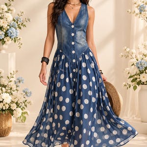 Two Tone Denim Dress