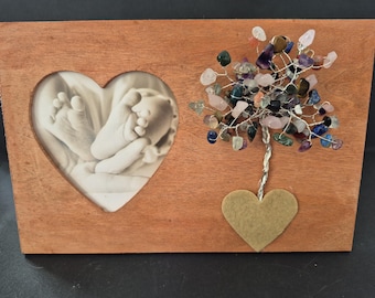 Wood Frame with Beaded Tree of Life
