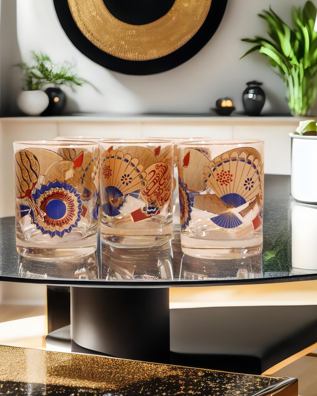 Retro Drinking Glasses Set of 5 Unique and Beautiful - Etsy
