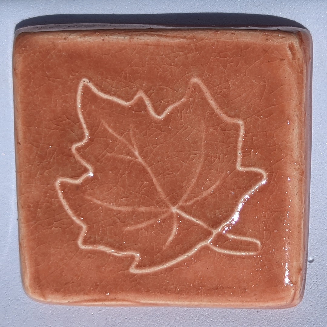 AUTUMN LEAF Tile Indian Summer Art Glaze Inspirational Art Piece by ...