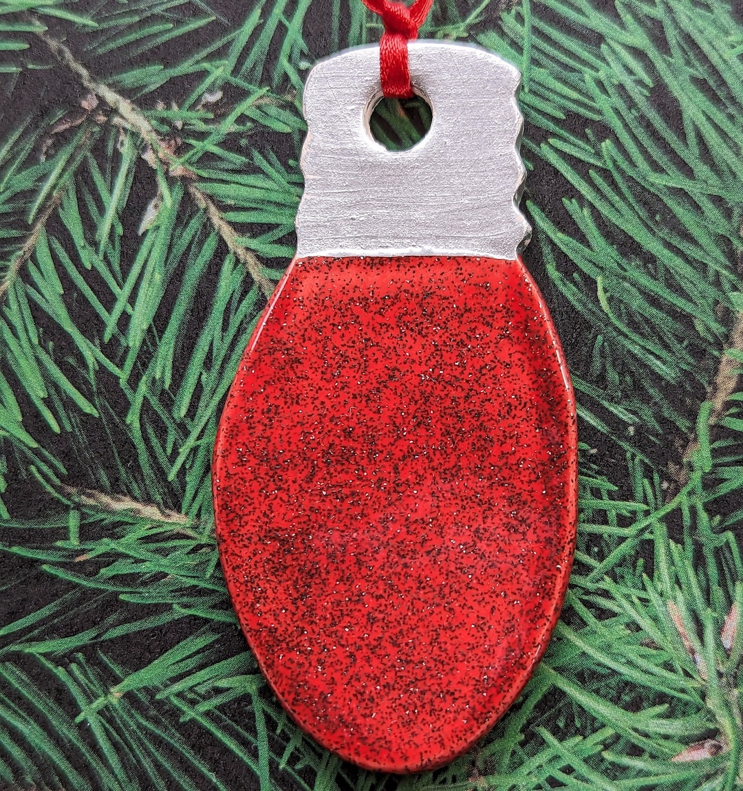 CHRISTMAS LIGHT Ornament Ruby Shimmer Art Glaze Etsy