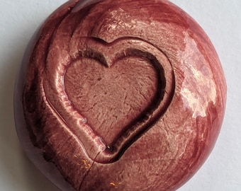 HEART Magnet - CHERRY RED Art Glaze - Inspirational Art Piece by Inner Art Peace - Handmade