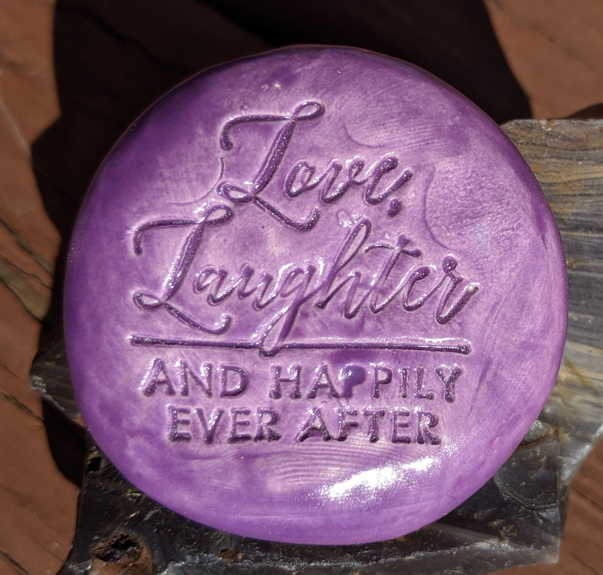 Laughter & Happily Ever After Pocket Stone Love Inspirational Art Piece by Inner Art Peace Scarlet Red Art Glaze Laughter & Happily Ever After Pocket Stone Love Inspirational Art Piece by Inner Art Peace Scarlet Red Art Glaze