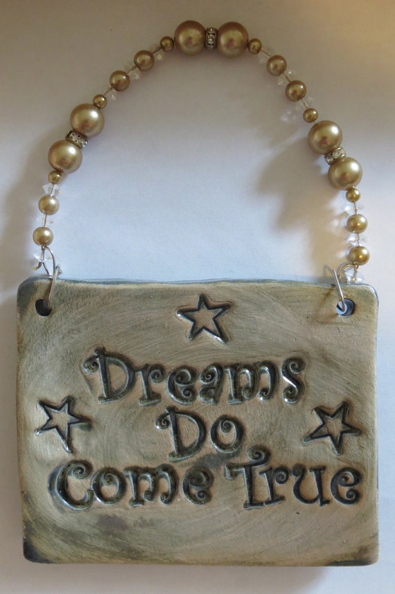 Items similar to Dreams Do Come True WALL ART - Ceramic - Antique Blue