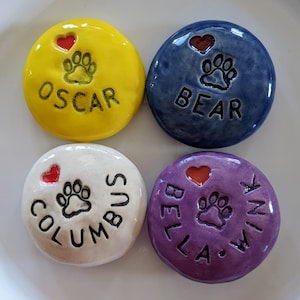 Personalized PAW PRINT & HEART Pocket Stone - Inspirational Art Piece by Inner Art Peace