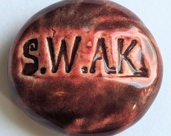 S.W.A.K. (Sealed With A Kiss) Magnet -  Oxblood Red Art Glaze - Inspirational Art Piece by Inner Art Peace