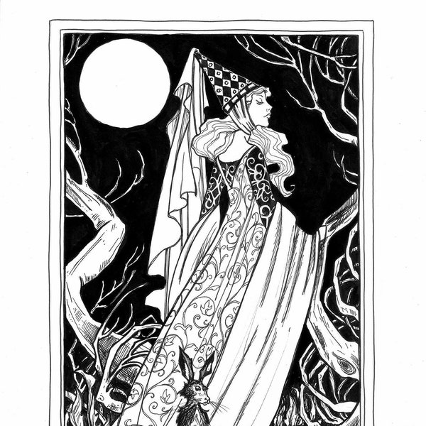 La Reine Mystique de la Foret - La Lievre  Art Print