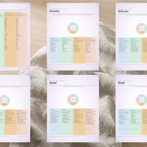 Tabla de sincronización del ciclo imprimible / Alimentación, movimiento, sueño, vida social, autocuidado por fases (PDF)