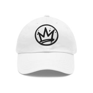 Graffiti Crown Dad Hat | Leather Patch Cap, Minimal Streetwear