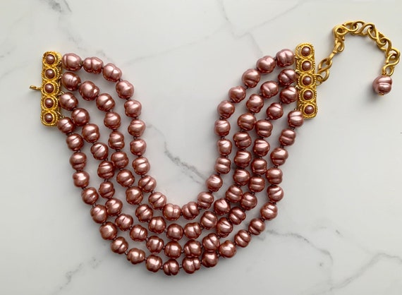 Deanna Hamro Vintage Four-Strand Pearl Necklace wi