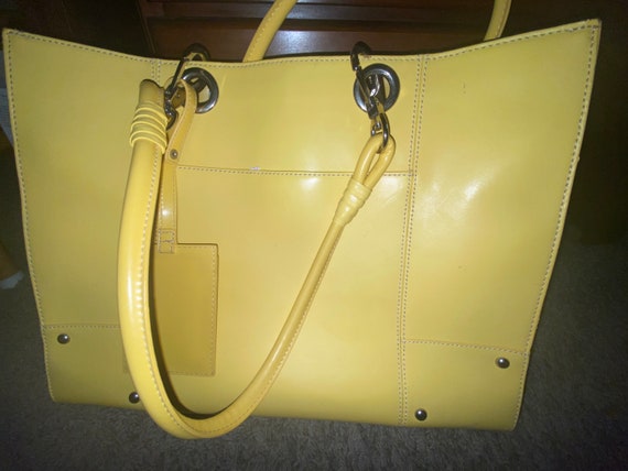 Beautiful YELLOW vintage LARGE Handbag    Exc con… - image 1