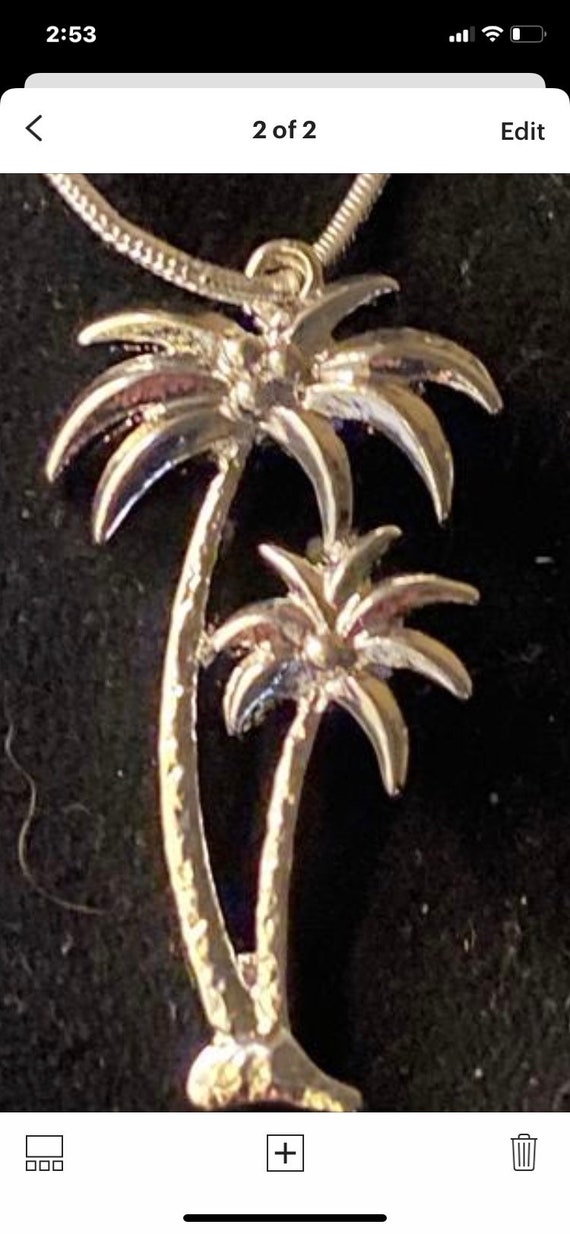 Palm trees Necklace 20” sterling silver