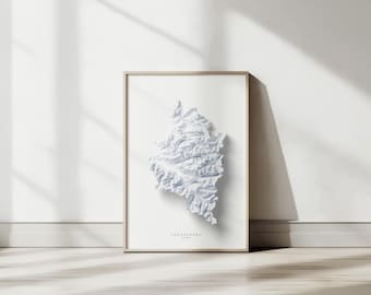 Vorarlberger Reliefkarte | Porzellanweißes Poster | 50 x 70 cm (ungerahmt)