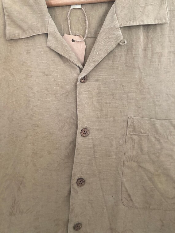 Vintage Joseph & Feiss Camp Shirt Jacquard Palm Tree Size L