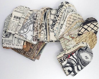 12 pc. Miniature Upcycled Envelopes, Assorted Tiny Envelopes made from Vintage Book Pages and Old Magazines, Junk Journal Envelopes, 1" x 1"