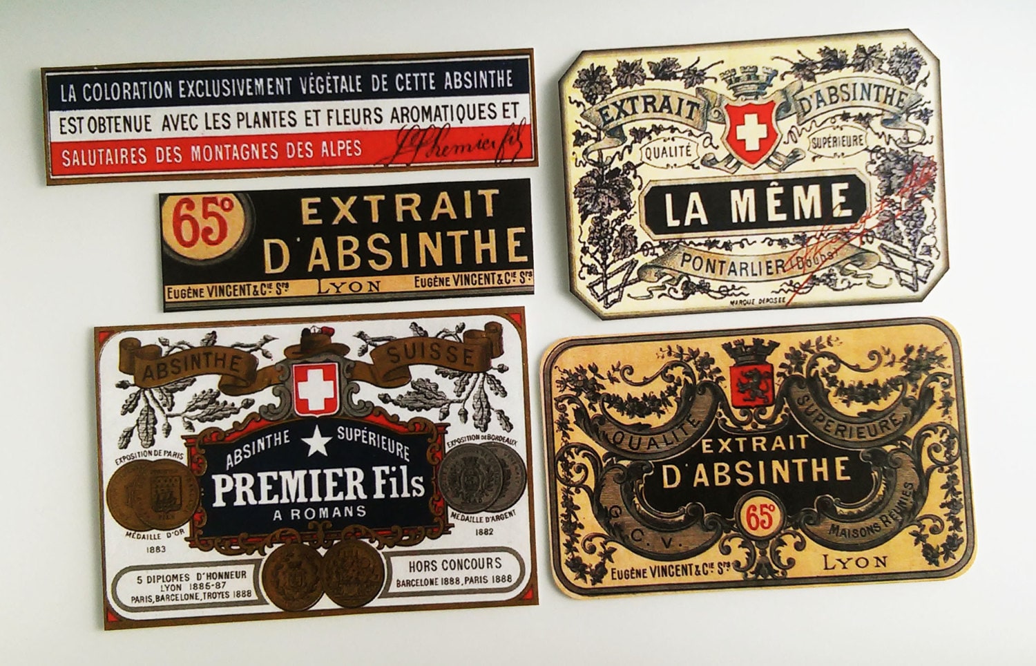 12 Pcs. ABSINTHE LABELS - Vintage-inspired Absinthe Bottle Labels ...