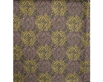 Vintage 1950s Cotton Fabric Diamond & Checkerboard Batik Print Unused Yardage Sewing Dress Goods