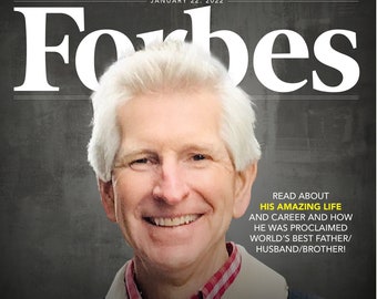 Forbes Custom Magazine Cover - Business Magazine Cover Art / Personalized Gift / Photo Memories Print / Custom Christmas Gift