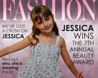 Personalized Fashion Magazine Cover Custom Wall Art Print - Your child is the star. For girls.