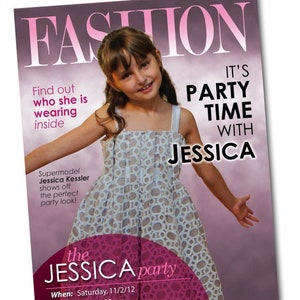 Fashion Magazine Cover Personalized Birthday Invitation - Fashion Magazine Cover Invitation - Birthday Party Invite - Party Printable