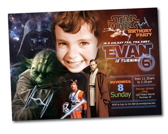 Invitación a Star Wars, Cumpleaños de Star Wars, Fiesta de Star Wars, Personalizar Star Wars, Invitación de cumpleaños de Star Wars, Invitaciones de Star Wars, StarWars