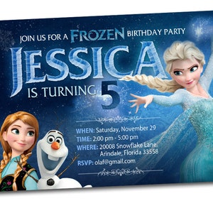 Frozen Birthday Invitation, Frozen Personalized Birthday Invitation, Frozen Birthday Party, Frozen Invitation, Disney Invitation, Elsa, Olaf
