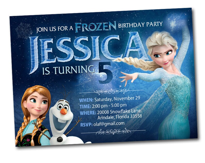 Frozen Birthday Invitation Frozen Personalized Birthday Etsy