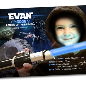 Convite de Star Wars, convite de aniversário de Star Wars, convite de festa de Star Wars, convite de aniversário de Star Wars, festa de Star Wars para impressão