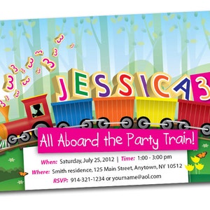 train birthday invite