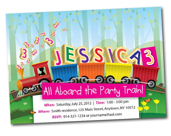 Train Birthday Invitation - Custom Personalized Train Invitation - Birthday Invitation - Train Invitation - Train Invite - Party Printable