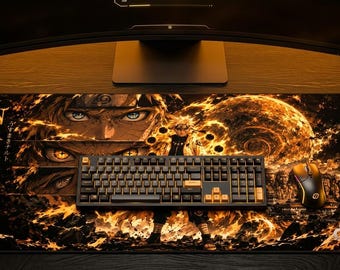 Naruto Kurama Mode Illustration Desk Mat | Anime Gaming Mousepad