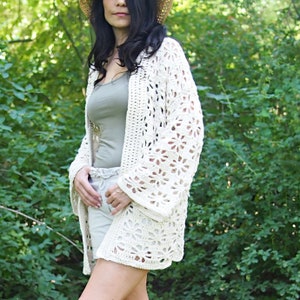 Crochet Pattern Jasmine sweater, women cardigan, woman clothing, Instant download PDF