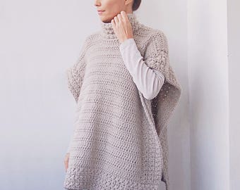 Crochet Pattern Star dust woman poncho pullover sweater women  sweater, Instant download