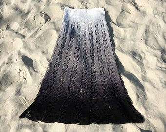 Crochet Pattern mermaid skirt ,pineapple stripes women maxi skirt, beach wedding cover up, DIY photo tutorial, Instant download