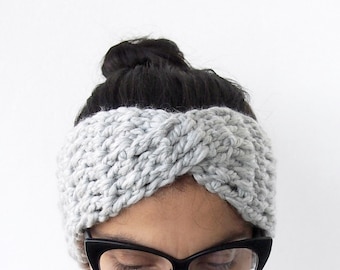 Crochet Pattern women  twist turban headband headwrap earwarmer bulky winter hat, DIY photo tutorial, Instant download